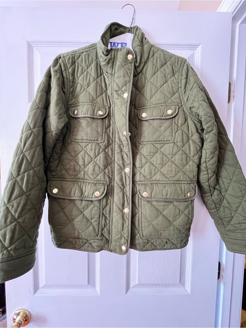 J Crew hunter green quilted jacket
